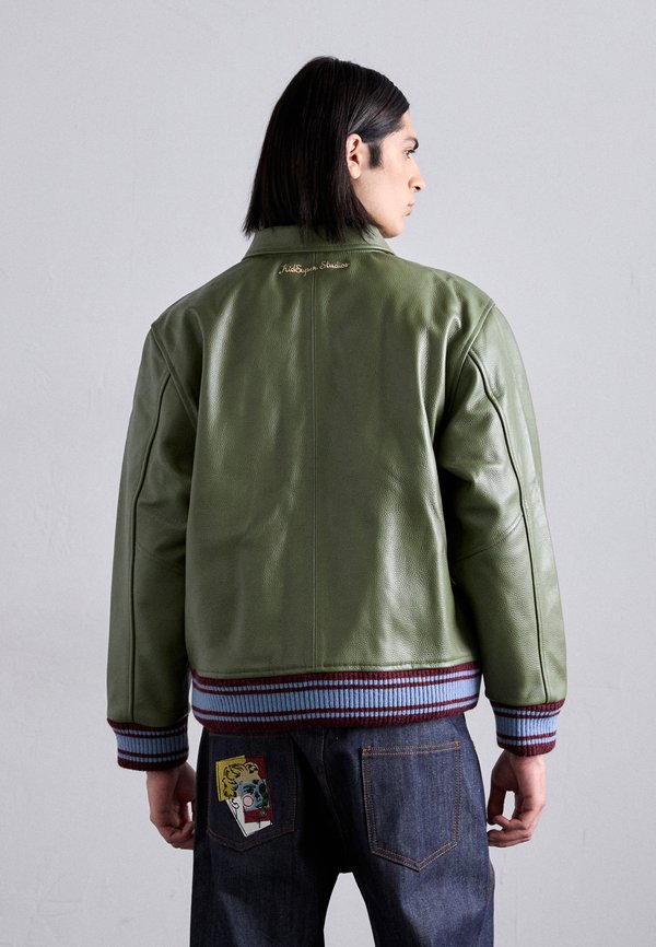 PATCHWORK FACE VARSITY JACKET - Leather jacket4