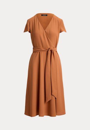 Lauren Ralph Lauren, BELTED GEORGETTE SURPLICE DRESS - Φόρεμα ημέρας - red terracotta