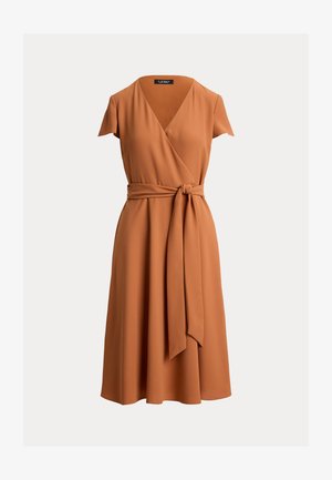 Lauren Ralph Lauren, BELTED GEORGETTE SURPLICE DRESS - Φόρεμα ημέρας - red terracotta