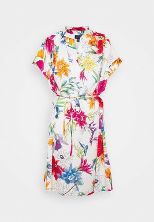 HUMMING FLORAL POPOVER DRESS - Denní šaty - eggshell