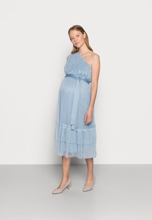 ONE SHOULDER MIDI DRESS WITH RUFFLE DETAIL - Cocktailjurk - cornflower blue