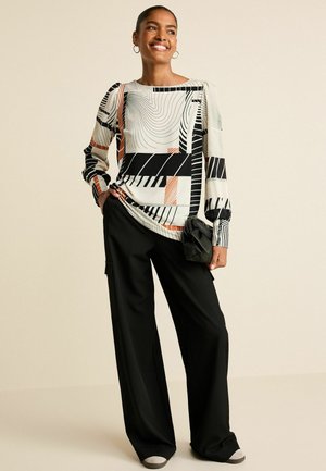 Next LONG SLEEVE CUFF - Pusero - black white orange geo swirl