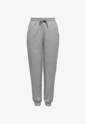 Grå mjukisbyxor med dragsko i midjan, avsmalnande ben och sidofickor. Gjorda av mjukt, strukturerat tyg.