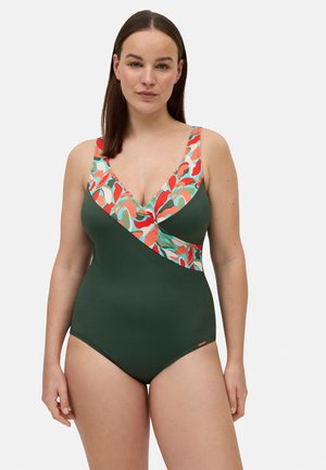 MOLDEADOR MICRO ESTAMPADO TROPICAL COPA - Traje de baño - green
