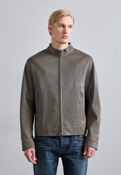 Emporio Armani BLOUSON JACKET - Lederjacke - brown