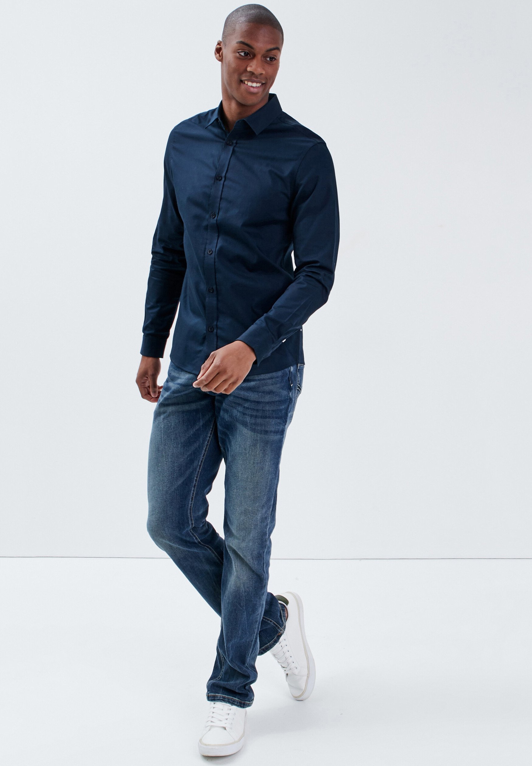 BONOBO Jeans Camicia - bleu marine/blu denim - Zalando.it