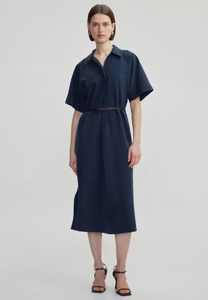 BELTED COLLAR - Shirt dress - navy