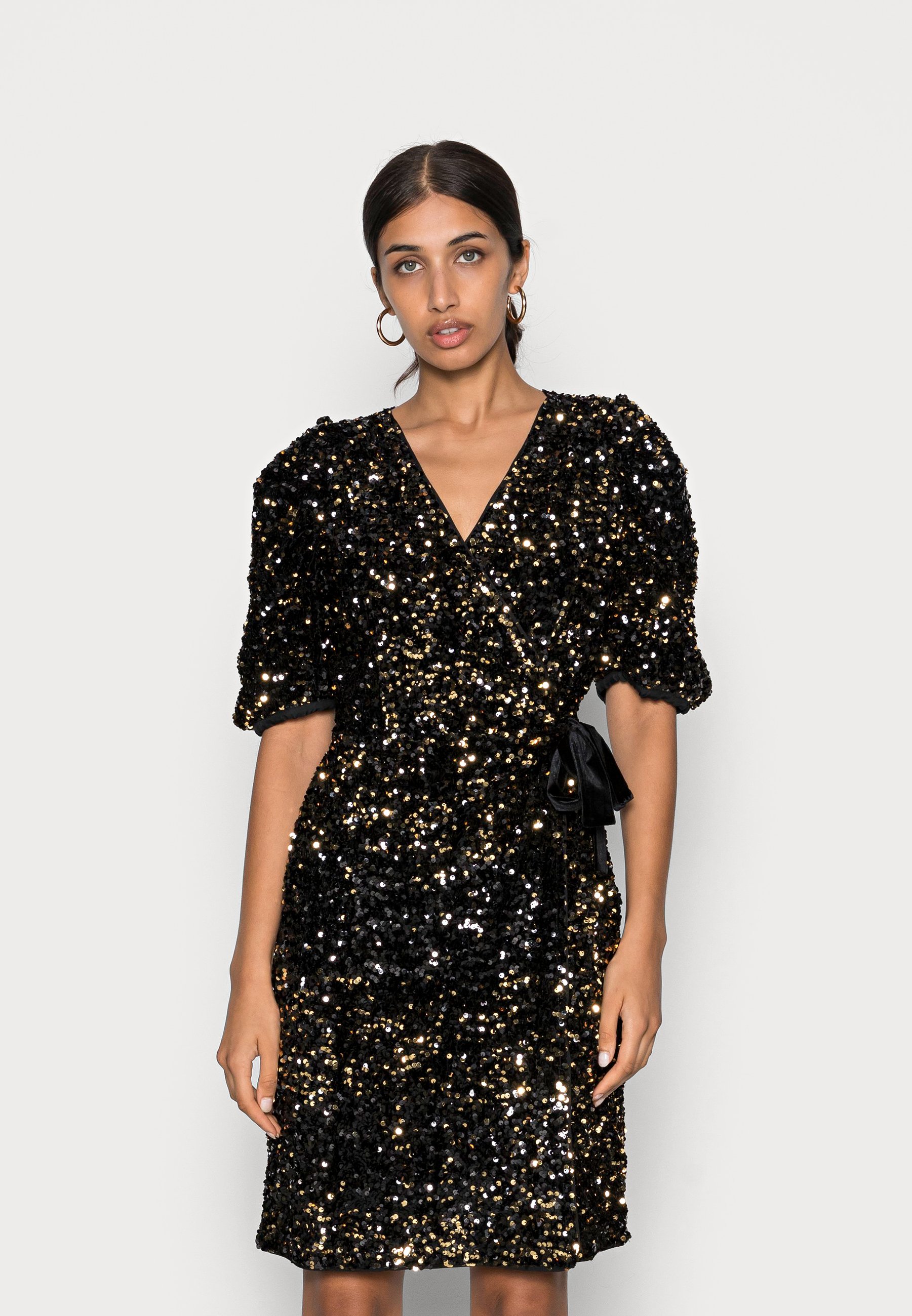 gold and black party dress