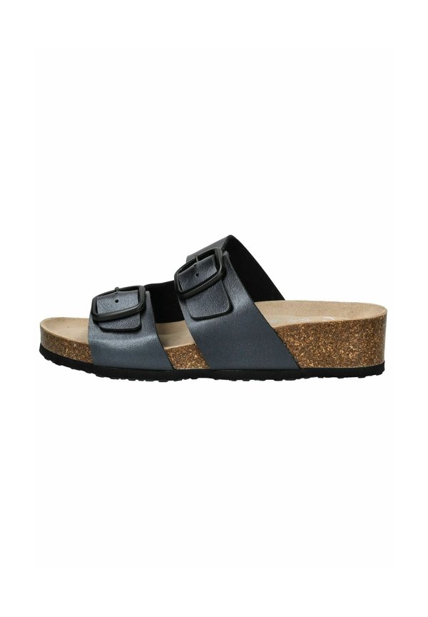 Pantolette flach - schwarz