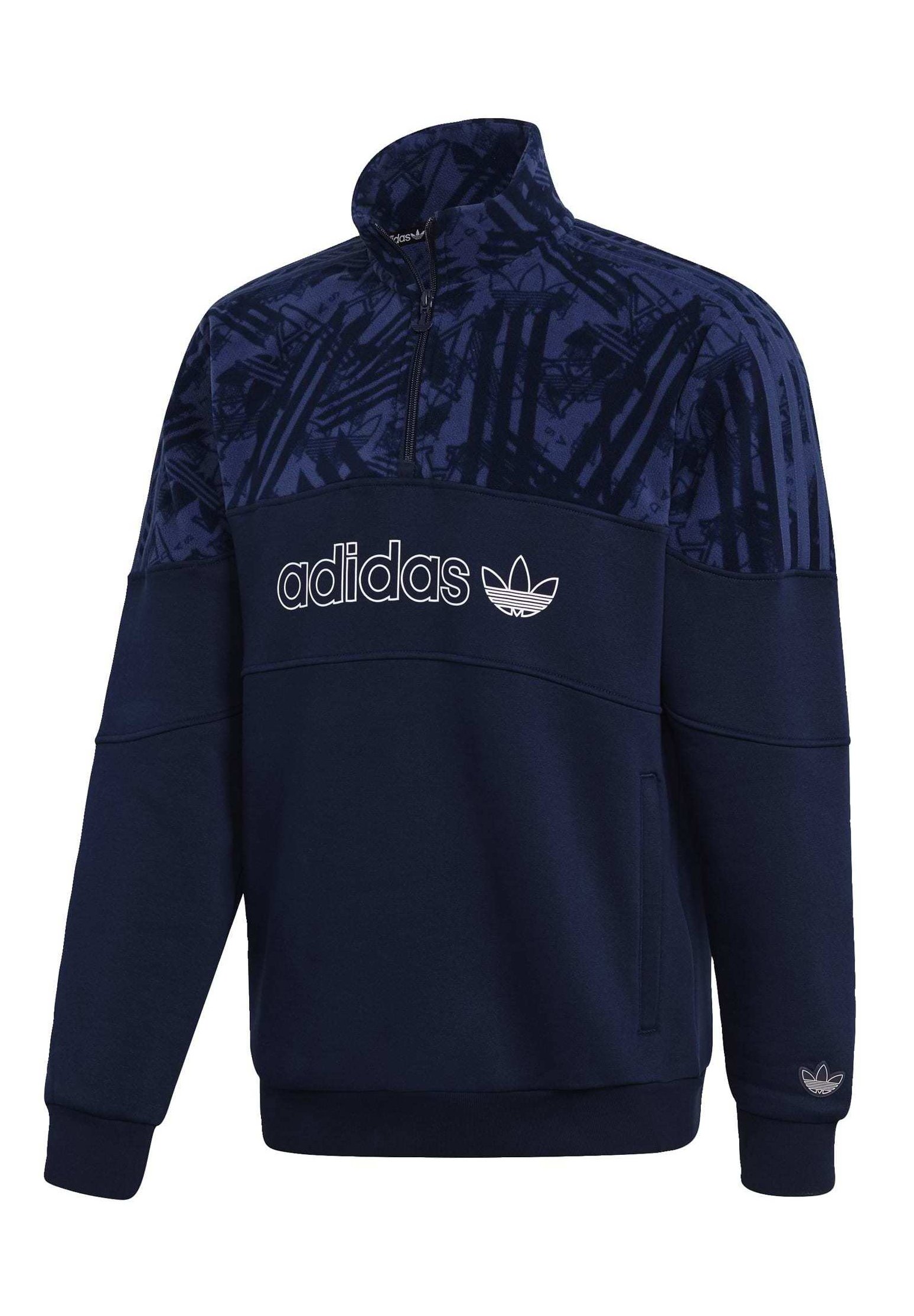adidas Originals QUARTER ZIP TRACK Sweater blueBlauw adidas Originals QUARTER ZIP TRACK Sweater blueBlauw