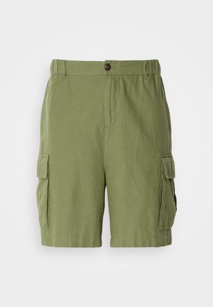 Grønne cargo shorts med en afslappet pasform, lavet af letvægtsstof. Har sidelommer og en frontknaplukning.