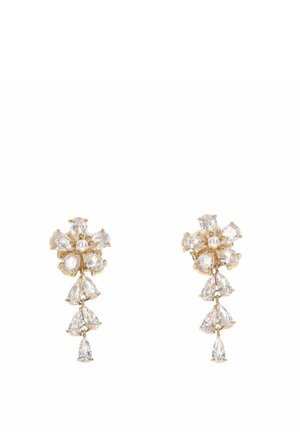 FIORE A CASCATA CON ZIRCONI - Pendientes - gold-coloured