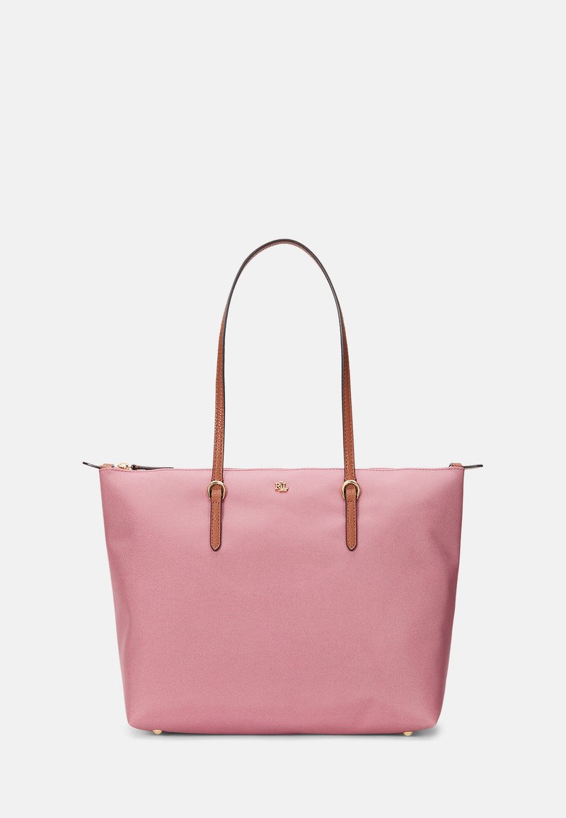 Lauren Ralph Lauren NYLON MEDIUM KEATON TOTE BAG - Maisiņveida soma - rose blush/tan