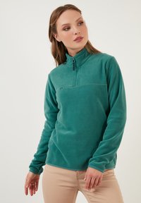 LELA HIGH COLLAR - Pulover iz flisa - light green