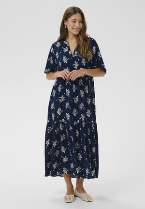LUDA TIERED - Maksi garuma kleita - dark blue floral