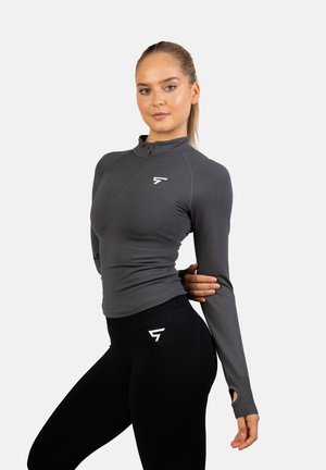 EVE SEAMLESS HALF ZIP - Majica z dolgimi rokavi - dark grey
