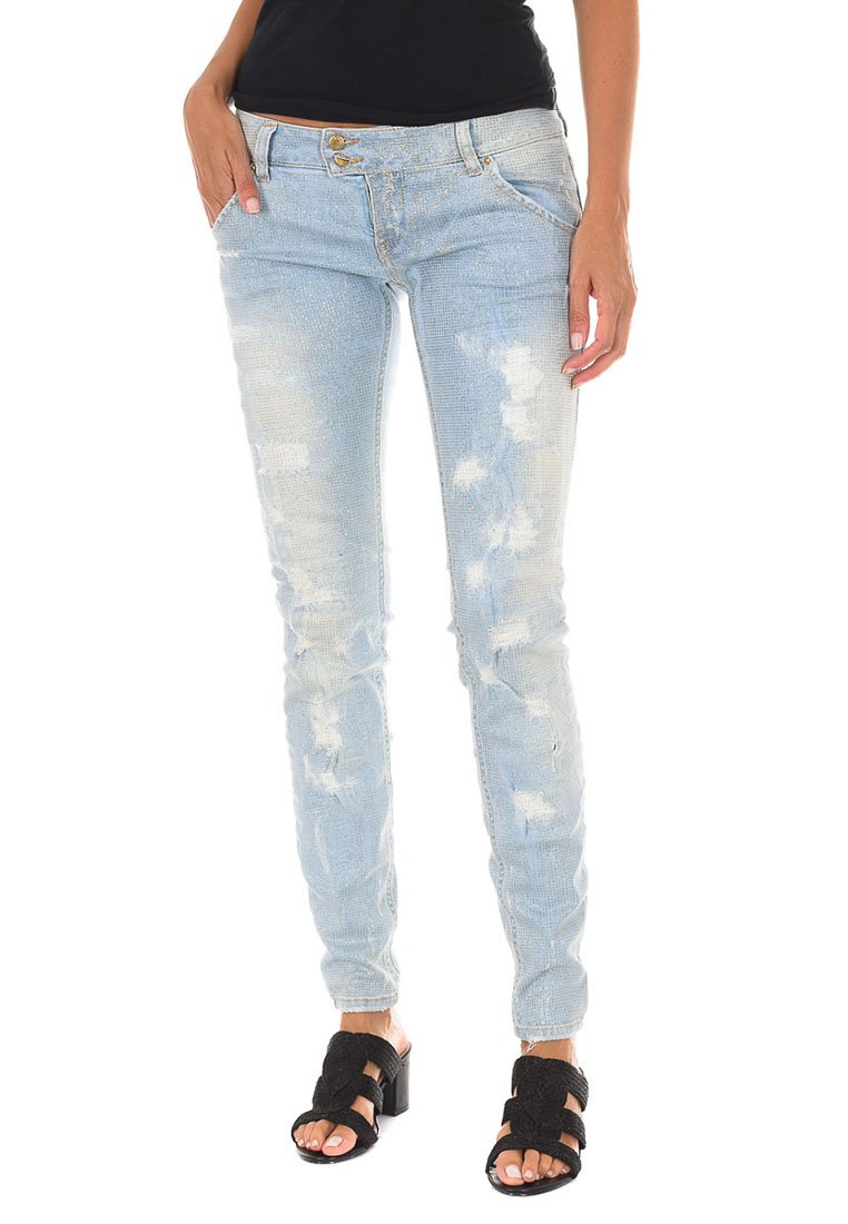 Met Slim fit jeans lichtblauw denim