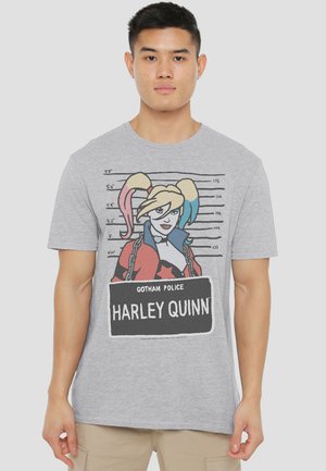 Cotton Soul, BATMAN THE HARLEY QUINN MUGSHOT - Print T-shirt - mottled light grey