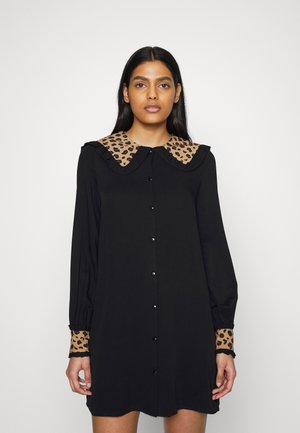 ANIMAL COLLAR MINI DRESS - Abito a camicia - black