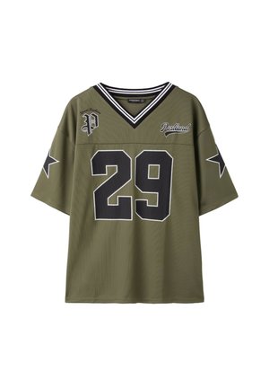 Stradivarius, MAXI NUMBER T-SHIRT - T-shirt imprimé - khaki