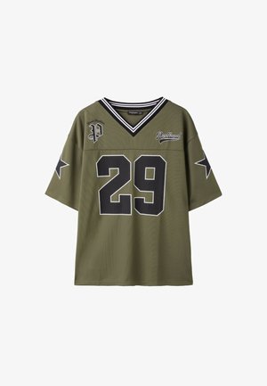Stradivarius, MAXI NUMBER T-SHIRT - T-shirt imprimé - khaki