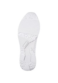 White shoe sole with textured grip featuring geometric patterns, ridges, and a smooth finish. Label reads "LIMS POD."