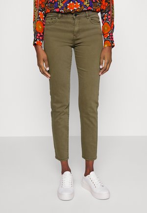 MEDIUM RISE - Jeans Skinny Fit - khaki green