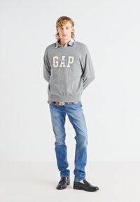 GAP LOGO INTARSIA CREW - Strickpullover - heather grey