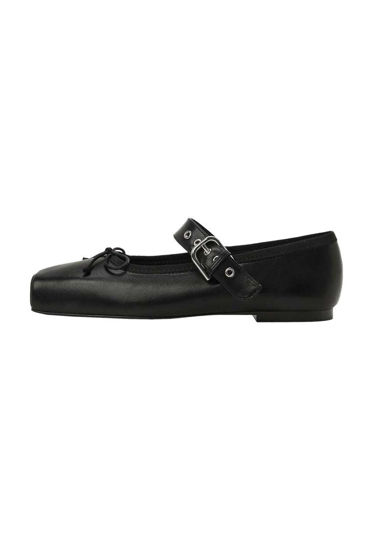 Mango Baleríny s páskem - black