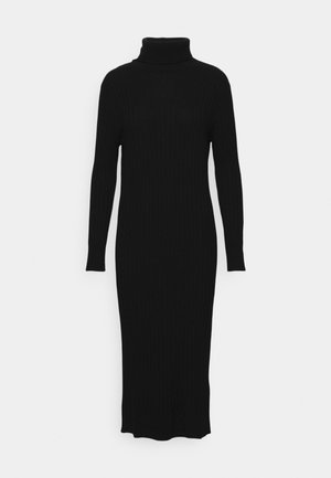 pure cashmere TURTLENECK MAXI DRESS - Pulóverruha - black