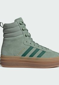 adidas Originals GAZELLE - High-top trainers - silver green   collegiate green   gold metallic