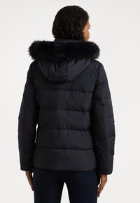 Lauren Ralph Lauren FAUX-FUR-TRIM HOODED DOWN COAT - Pūkinė striukė - dark navy