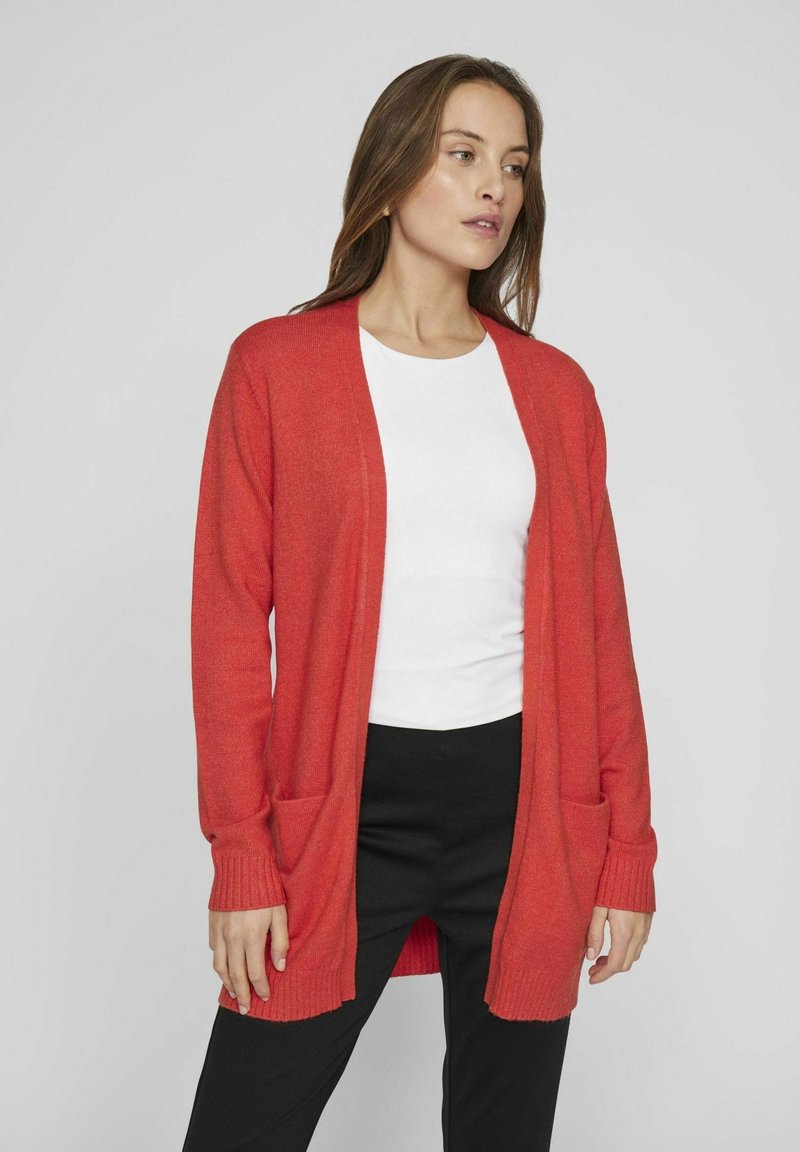 VILA VIRIL OPEN CARDIGAN - Vest - aurora red