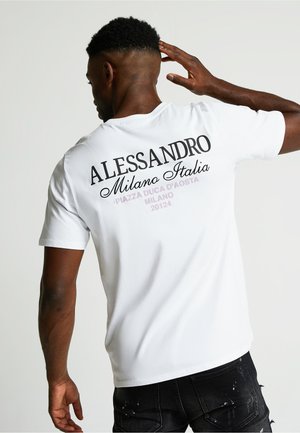 MONTANELLI - Camiseta estampada - white jet black lilac