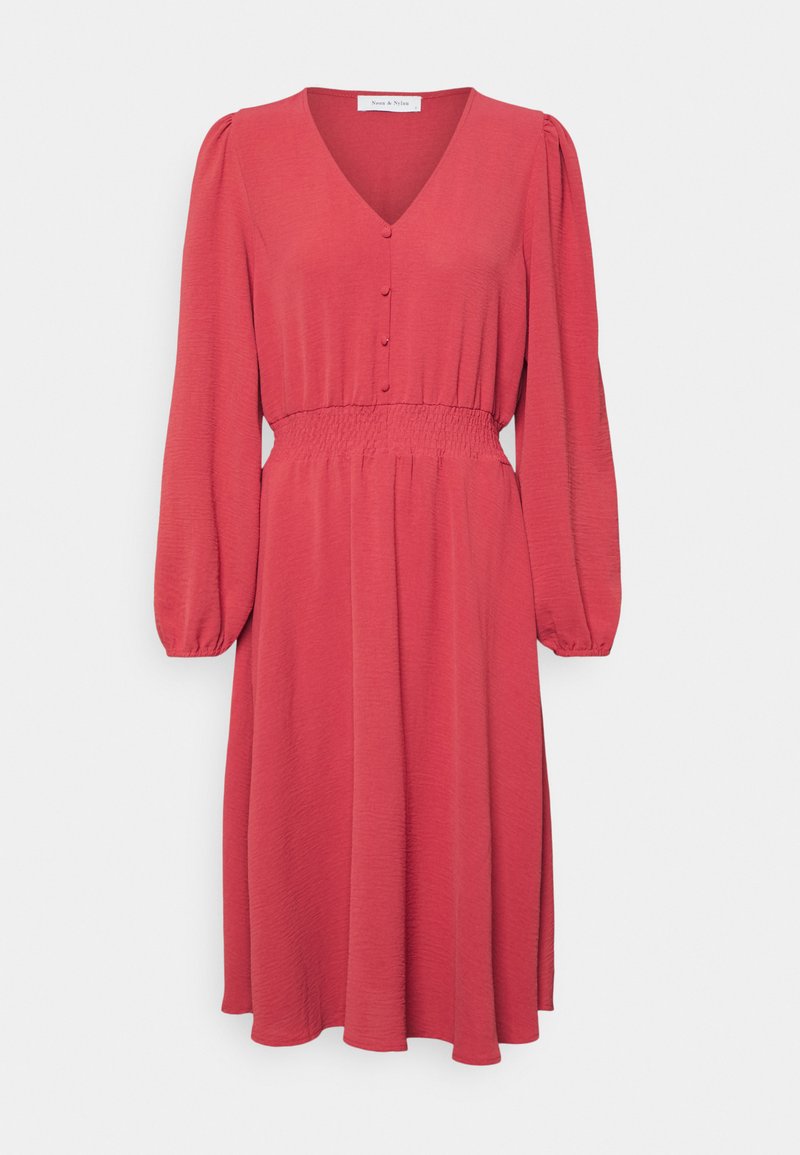 ONLY ONLMETTE V NECK SMOCK DRESS - Vestido de dia - mauvewood