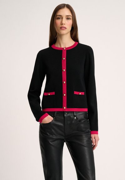 Luisa Spagnoli MATERIALE - Chaqueta de punto - nero fucsia
