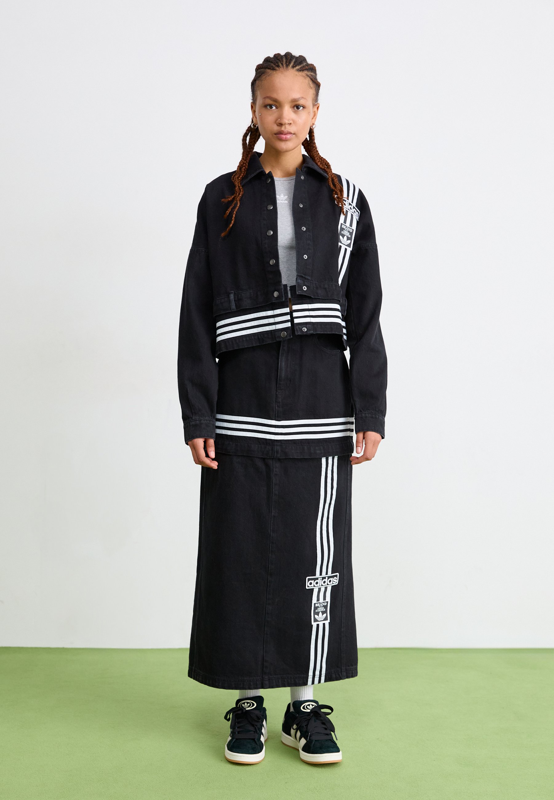 【ADIDAS】 Adibreak Denim Two-In-One Track Top ★ CLOTHING - Adibreak Denim Two-In-One Track Top - Black