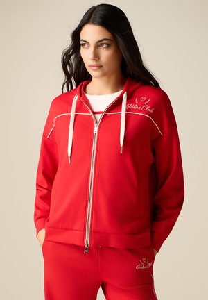 CON ZIP CAPPUCCIO E PROFILO - Sweat zippé - rosso