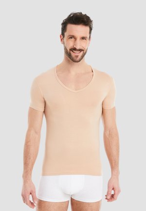KURZARM V-AUSSCHNITT - Undershirt - nude