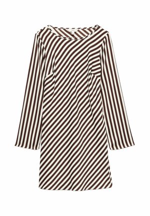 Marks & Spencer, STRIPED LONG SLEEVE MINI - Vestido informal - chocolate mix