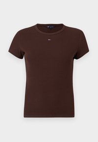 SLIM ESSENTIAL S - Basic T-shirt - rich brown