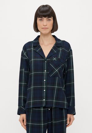 LONG SLEEVE SHIRT  - Haut de pyjama - dark green/dark blue