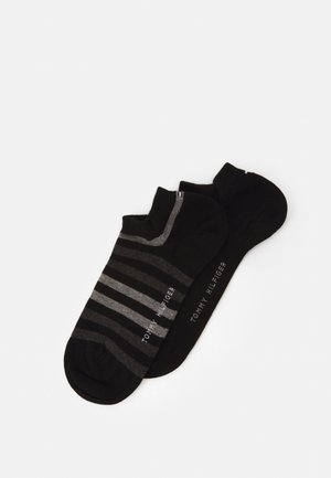 MEN DUO STRIPE SNEAKER 2 PACK - Trainer socks - black