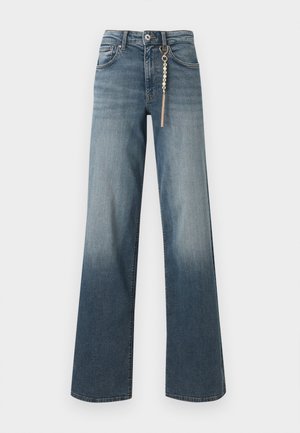 ONLY, ONLMADISON BLUSH CHARM - Wide leg - stone blue denim