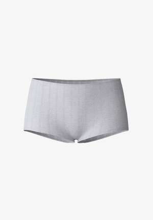 Culotte femme beige clair sans coutures avec une texture à fines côtes verticales, présentée sur un fond blanc.