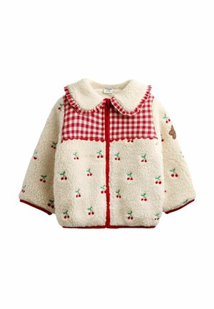 JoJo Maman Bébé EMBROIDERED COLLARED BORG FLEECE - Fleecejacke - cream cherry