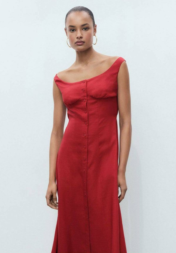 BUTTONED MIDI  - Shirt dress - dark orange3