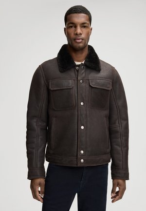 JONE - Giacca di pelle - dunkelbraun
