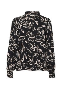 Button-down blouse - black sand painted flower