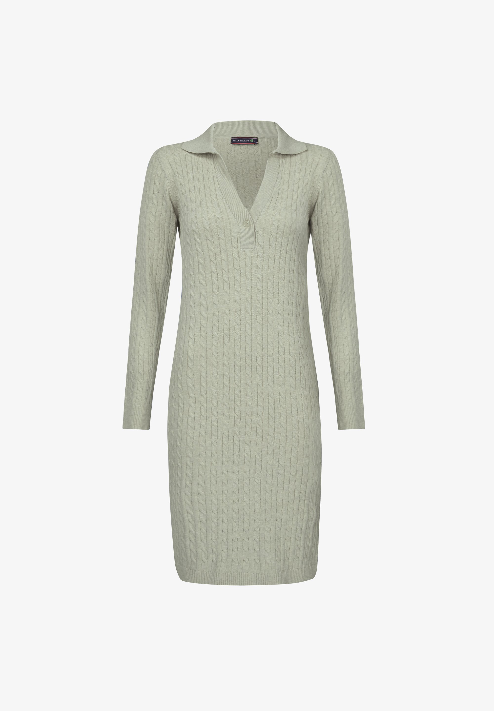 Felix Hardy WITH A SINGLE BUTTON DETAIL AND CABLE PATTERN - Shift dress - light green - Zalando Felix Hardy WITH A SINGLE BUTTON DETAIL AND CABLE PATTERN - Shift dress - light green - Zalando